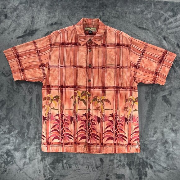 Tommy Bahama Men M Silk Linen Palm Trees Beach Summer Night Rum Cocktail - Picture 1 of 9